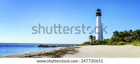 Cape Florida Lighthouse, Key Biscayne, Miami, Florida, USA  Royalty-Free Stock Photo #247720651