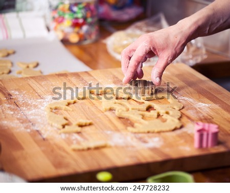 Making cookies. Shallow depth of field.