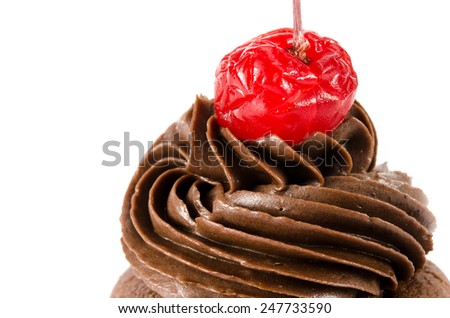 Close up Image of cup cake on brown sack background