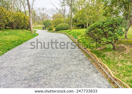 The pavement way in a garden