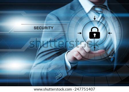 business, technology and internet concept - businessman pressing button on virtual screens Royalty-Free Stock Photo #247751407