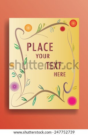 Floral Flyer Template. Brochure Design . Abstract Modern Background . 
