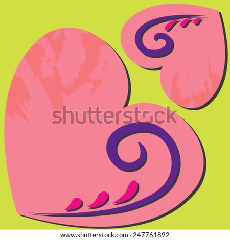 big heart with small heart - vector illustration