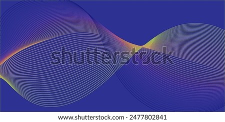  Abstract smooth wave on a white background. Dynamic sound wave. Design element. Vector illustration.
