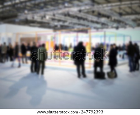 Trade show people backround. Intentionally blurred post production.
