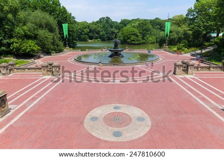 Central Park Angel of the Waters fountain in Bethesda Terrace New York US