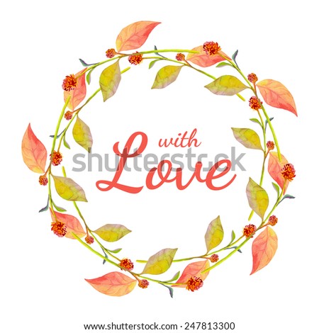 Vector abstract floral laurel wreath. Design template with place for your text. Can be used for wedding invitations, banners, printing, cards.
