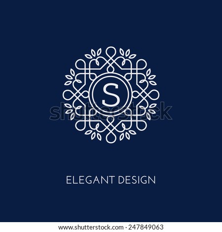 Simple and elegant monogram design template with letter S. Vector illustration.
