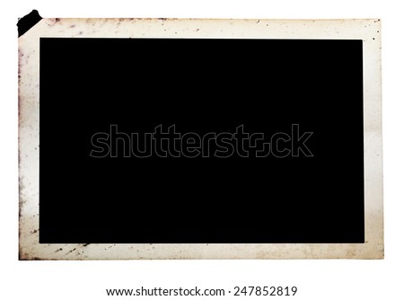 vintage photograph isolated on white background with clipping path