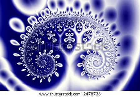 Abstract Background. Fractal tree in blue