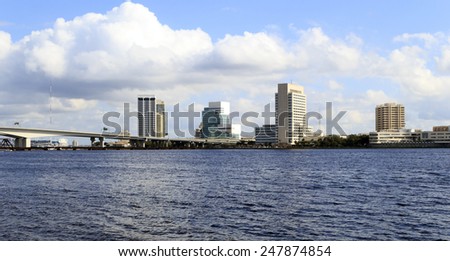 Jacksonville, Florida skyline along the St Johns River