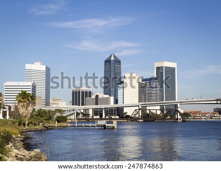 Jacksonville, Florida skyline along the St Johns River