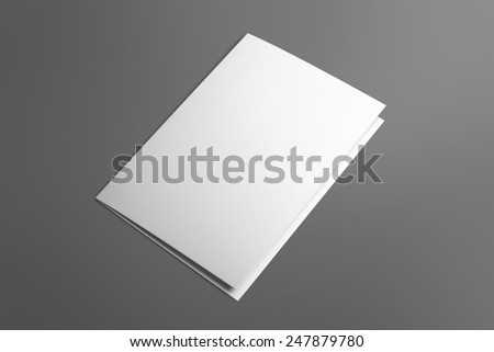 Blank invitation greetings card isolated on grey to replace your design Royalty-Free Stock Photo #247879780