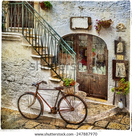 old streets of italy, artistic vintage picture