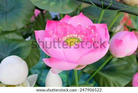Artificial pink lotus flower