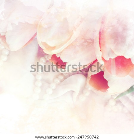Watercolor background with spring flower