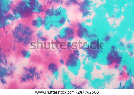 tie dyed pattern on cotton fabric for background.  Royalty-Free Stock Photo #247962508
