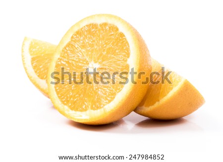 Image of orange isolated close up.