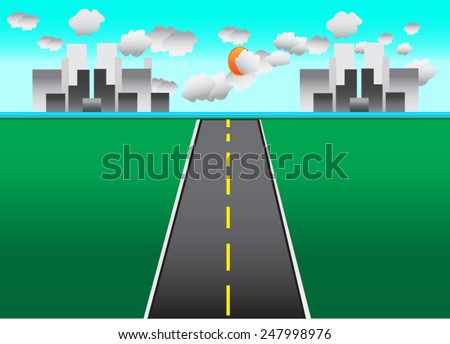 Road in the city vector Illustration