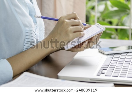 image of a woman working