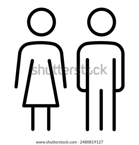 Simple icon of male and female. Vector illustration