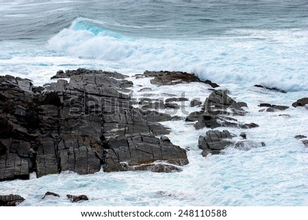 waves on rocks, cape du Couedic, Kangaroo Island, Australia