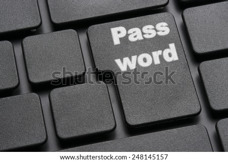 Image of a keyboard with text password on the Enter button