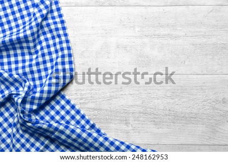 checkered tablecloth blue