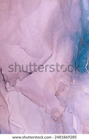 Abstract Lavender And Teal Ink Swirls