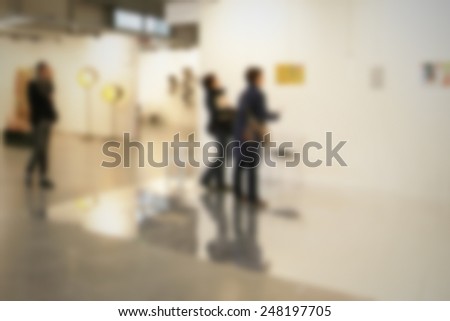 Art gallery backgorund. Intentionally blurred post production.