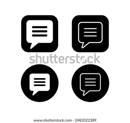 Message or Chat icon vector illustration. Communication sign