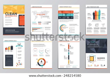 Business infographics elements for corporate brochures and flyers. Vector