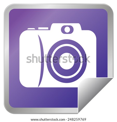 Camera in sticker icon