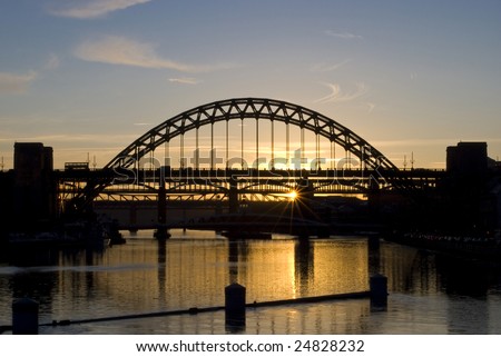 Bridges over the Tyne at sunset