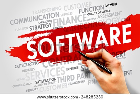 Software word cloud, business concept Royalty-Free Stock Photo #248285230