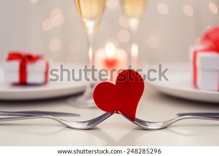Valentine' day dinner Royalty-Free Stock Photo #248285296