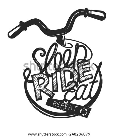 Bicycle vintage lettering for ride lovers.