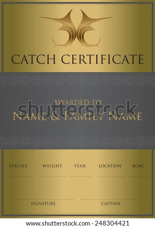 Catch certificate for angler -Vector illustration