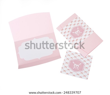 Romantic design set isolated on white. To be used for postcards, invitations, cards, envelopes design