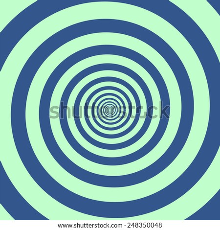 Proportionally increasing concentric spiral. Tunnel in the form of repetitive elements. Vector background.