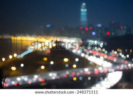 blur and Bokeh of  bridge at night seoul ,Korea