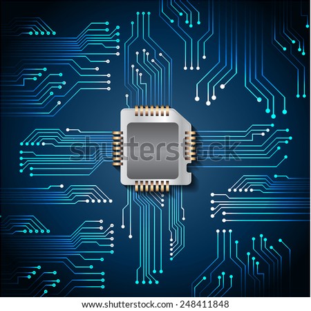 vector cpu computer technology, electronic concept. circuit board