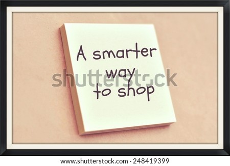 Text a smarter way to shop on the short note texture background