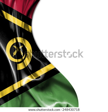 Vanuatu waving silky flag isolated on white background