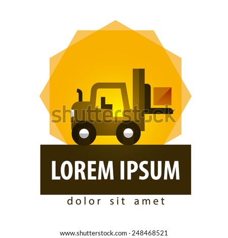 forklift truck vector logo design template. car or warehouse icon.
