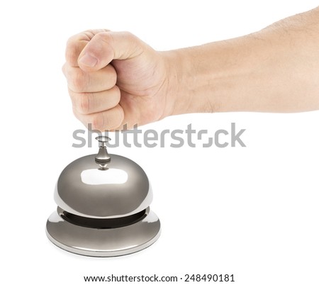 Male Fist Hitting Service Bell