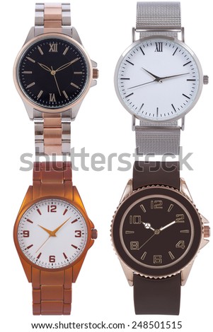 Wrist watch isolated on white background.