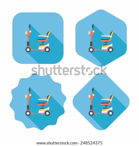 Transportation scooter flat icon with long shadow,eps10