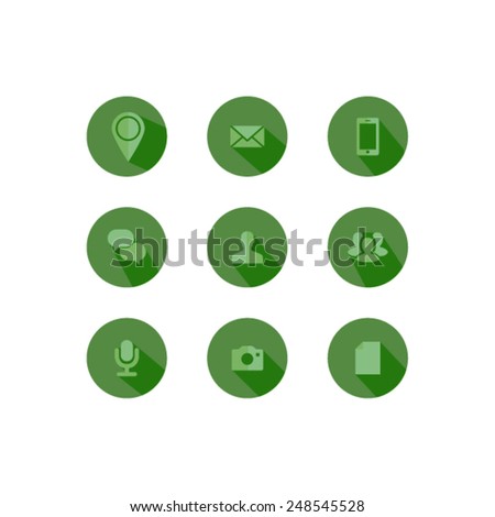 Flat icon set (green)