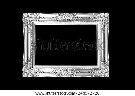 antique black and white frame isolated on black background